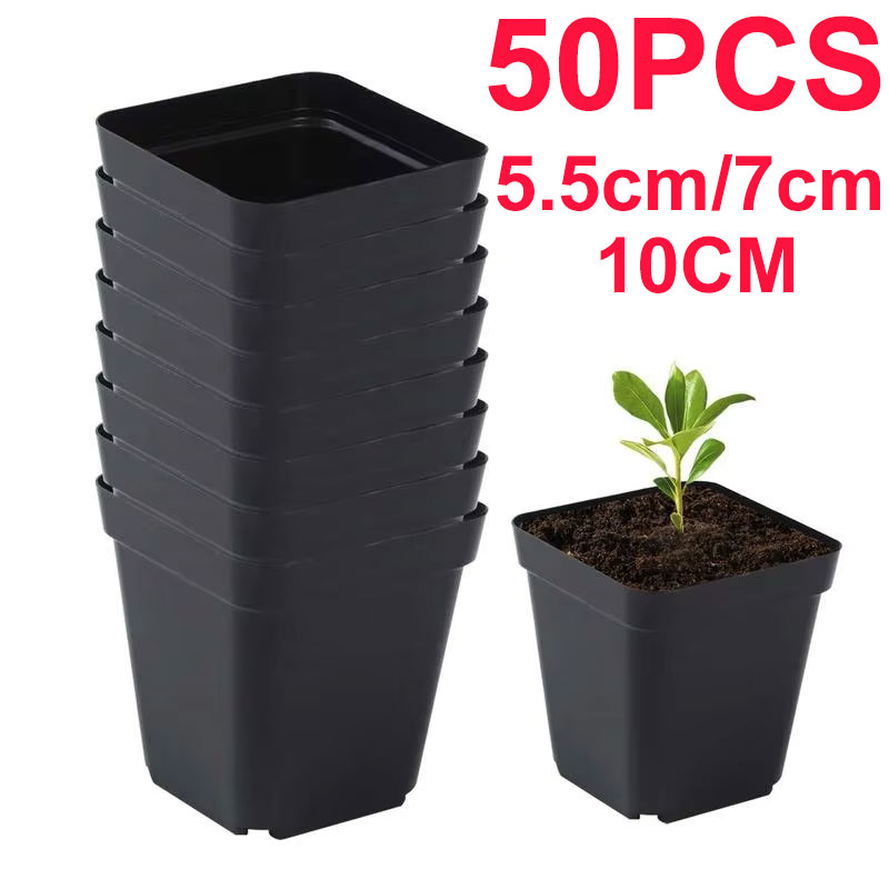 Seedling Pots 50Pcs Square Pla - Net Pot 3 Inch review and price