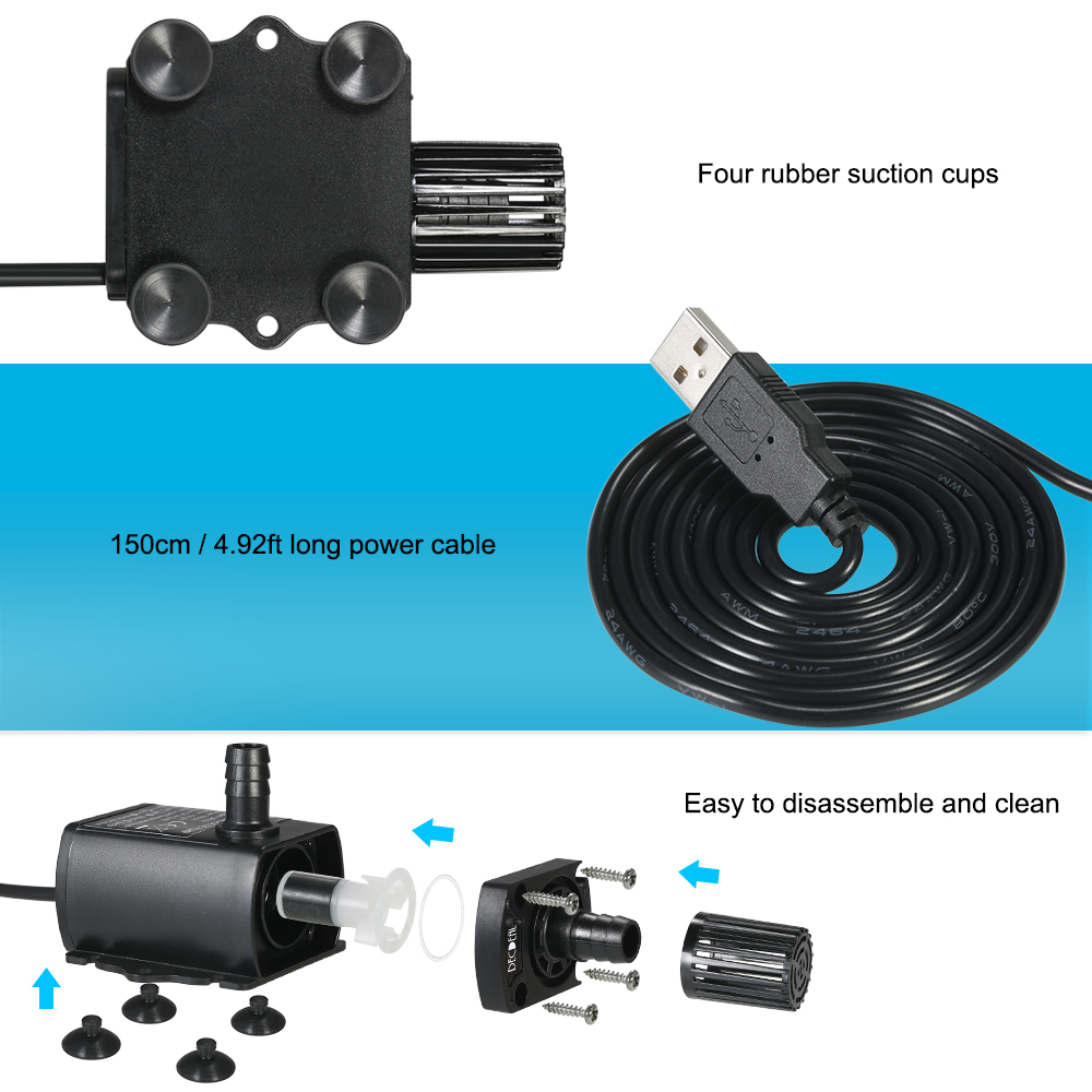 USB DC5V 4.8W Ultra-quiet Mini - Water Pump Submersible Mini review and price